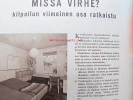 Kotiliesi 1965 nr 9  Toukokuu 1965. -mm. Seitsemän kaupungin suunnitelma, Neiti kansankouluntarkastaja Meeri Päivänsalo, Onko aitasta Huvilaksi, Parjattu pitkä