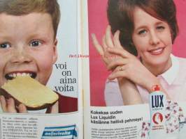 Kotiliesi 1965 nr 9  Toukokuu 1965. -mm. Seitsemän kaupungin suunnitelma, Neiti kansankouluntarkastaja Meeri Päivänsalo, Onko aitasta Huvilaksi, Parjattu pitkä