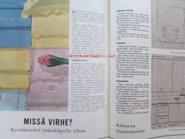 Kotiliesi 1965 nr 2 -mm. K.J Ståhlberg perheenisänä, Ongelmallinen Arava-asunto, Uhkaako veritulppa mieheni sydäntä, Koko ateria uunissa, Kaulus somistaa,