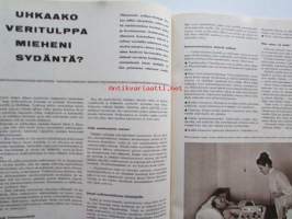 Kotiliesi 1965 nr 2 -mm. K.J Ståhlberg perheenisänä, Ongelmallinen Arava-asunto, Uhkaako veritulppa mieheni sydäntä, Koko ateria uunissa, Kaulus somistaa,