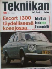 Tekniikan Maailma 1968 nr 10 -mm. Tekniikka pyörii Linnanmäellä, Saab 37 Wiggen, Peugeot 504, Taistelu Englannista ilmavoimat täyttävät 50 vuotta, Ford Escort