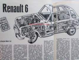Tekniikan Maailma 1968 nr 15 -mm. Vesimäkärä, Volvo 164, VW 411, Volvo B 20, Honda 800 Ford 17M Porsche 911 E, Renault 6, Suzuki T20, ALfa Romeo 1750 Berlina,