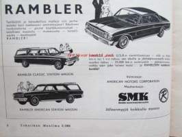 Tekniikan maailma 1964 nr 3 -mm. ajojahti on päättynyt, Opel rekord, Rattimuhvi, Tutka, Nyt rakennamme lautaveneen, kantosiipialus Deniso, Transistorien tarkaan