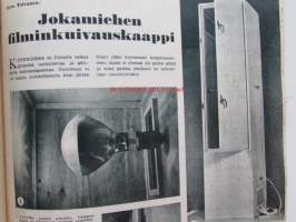 Tekniikan maailma 1959 nr 6 -mm. jokamiehen filmikuivauskaappi, Sukkavene 8 sekunnissa, Tunturi 38, Soiva Soittokunta Matkaradioiden Kuvat ja tekniset tiedot,