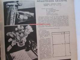 Kotiliesi 1935 nr 22  -marraskuu Kansi Martta Wendelin, mm. suomalaisen sisun varjopuolia, Viitelöiminen vanha suomalainen käsityö, Astia- ja lasimallistoja