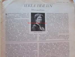 Kotiliesi 1934 nr 8 kansi Rudolf Koivu &quot;Pietari Päivärinnan Torpanpoika&quot;, -mm. Tekla Hultin 70-vuotias, Tomaatin menestyminen avomaalla . Yhdenpadanruokia ja