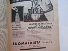 Kotiliesi 1936 nr 16  elokuu  (Kansi Martta Wendelin) -mm. Syömisen elinkeinoa Englannissa Caledonian market ja Billingsgate, Alvar Aalto huonekalut hintoineen