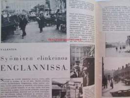 Kotiliesi 1936 nr 16  elokuu  (Kansi Martta Wendelin) -mm. Syömisen elinkeinoa Englannissa Caledonian market ja Billingsgate, Alvar Aalto huonekalut hintoineen