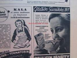 Kotiliesi 1936 nr 19, Kansikuva Martta Wendelin, Lihava silakka kunnon suola täysi tynnyri perkaus?, Keitetty omenamunkki, Wieniläinen omenakäärö, Carl Malmstein