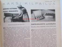 Kotiliesi 1936 nr 20 -Kansi: Martta Wendelin mm. Metsästäjän saalis emännän käsissä. Lintu- ja riisipaistos, lintu- ja hapankaalipaistos, Antoinetta