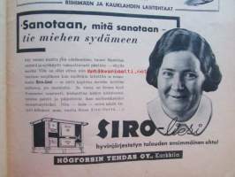 Kotiliesi 1937 nr 16, Marjasäilykkeitä huonoon kellariin, Raakahillo, Partiotoiminta kasvattajan apuna, Puutarhaopettaja Hertta Linkola - korjaa satosi oikein...