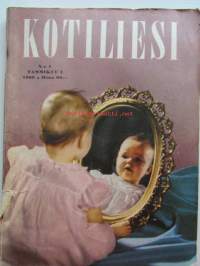 Kotiliesi 1960 nr 1 -mm. Maj-Lis Kiiski ja perhe, Ester Kähönen, Sirkka Volanen, Maija Mukala, osaatteko tehdä neulakintaan?, talo joka alkoi ikkunasta Paula ja