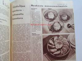 Kotiliesi 1960 nr 1 -mm. Maj-Lis Kiiski ja perhe, Ester Kähönen, Sirkka Volanen, Maija Mukala, osaatteko tehdä neulakintaan?, talo joka alkoi ikkunasta Paula ja