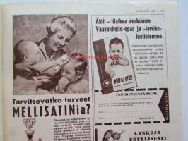 Kotiliesi 1960 nr 4 - helmikuu mm. Vesirinkilät, Pikaruokakin voi olla herkullista Kinkkukääryleet, Makkara-omenavati, Koti syntyy suunnitellen,