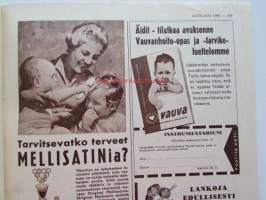 Kotiliesi 1960 nr 4 - helmikuu mm. Vesirinkilät, Pikaruokakin voi olla herkullista Kinkkukääryleet, Makkara-omenavati, Koti syntyy suunnitellen,