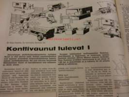 Koneviesti 1976 / 9 -sis. mm. Raskaan autokalaston kuljettajien koulutus.Jobu LP 4 kokeessa.Traktoreita ilmatyynyillä.ym
