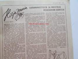 Kotiliesi 1948 nr 6 -mm. Marianpäiväkirje nuorelle Eevalle, Vaihtelu virkistää eli lomaksi koulusta konttoriin, Matkakertomus Lontoosta , Uusi muoti korostaa