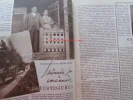 Kotiliesi 1947 nr 11-12 Kansi: Martta Wendelin (kansallispukuaihe) -mm. Isännän ja emännän 150-vuotisjuhla Elli Suninen, Elättääkö mies vaimoaan, Hilja