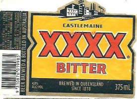 Olutetiketti -  Australia, Castlemaine XXXX bitter