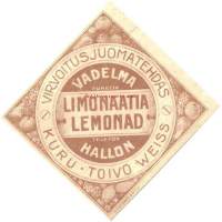 Vadelma Limonaatia -  juomaetiketti Julius Syren &amp; Co Oy