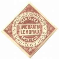 Mansikka   Limonaatia -  juomaetiketti Julius Syren &amp; Co Oy