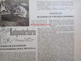 Kotiliesi 1942 nr 18 syyskuu . Kansikuvassa sieniä -mm. Naurispuuro, Naurissosekeitto, Täytetyt nauriit, Pikamorsiammella on toivomuksia, Armi Hallsten-Kallia