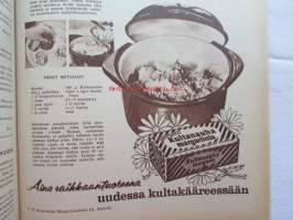 Kotiliesi 1959 nr 21, marrask, Mm. 1903 Helsingin Tyttönormaalilyseon oppilaita ja v. 1959 kolme sukupolvea samasta koulusta Eva Noro, Huonekalukuvia Eliel Saarinen