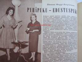 Kotiliesi 1959 nr 21, marrask, Mm. 1903 Helsingin Tyttönormaalilyseon oppilaita ja v. 1959 kolme sukupolvea samasta koulusta Eva Noro, Huonekalukuvia Eliel Saarinen