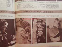 Kotiliesi 1959 nr 21, marrask, Mm. 1903 Helsingin Tyttönormaalilyseon oppilaita ja v. 1959 kolme sukupolvea samasta koulusta Eva Noro, Huonekalukuvia Eliel Saarinen