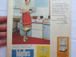 Kotiliesi 1959 nr 16 -mm. Hilja ja August Väänänen Murtolan tila Muuruvesi, Lakanan kirjaimisto, Hapankurkku, Papuja, Pinaattisalaatti, Perunasalaatti