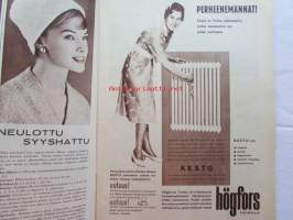 Kotiliesi 1959 nr 16 -mm. Hilja ja August Väänänen Murtolan tila Muuruvesi, Lakanan kirjaimisto, Hapankurkku, Papuja, Pinaattisalaatti, Perunasalaatti