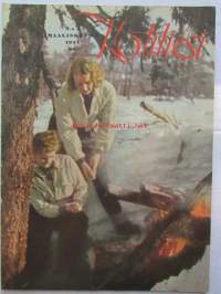 Kotiliesi 1951 nr 5  maaliskuu -mm. Ylikersantti Siivonen Komppanian &quot;äiti&quot; kotonaan, Hulda kontturi Kesän kansallispuku, Omenapaistos ja vaniljakastike,