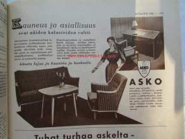 Kotiliesi 1951 nr 5  maaliskuu -mm. Ylikersantti Siivonen Komppanian &quot;äiti&quot; kotonaan, Hulda kontturi Kesän kansallispuku, Omenapaistos ja vaniljakastike,