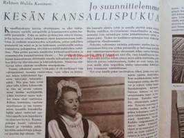 Kotiliesi 1951 nr 5  maaliskuu -mm. Ylikersantti Siivonen Komppanian &quot;äiti&quot; kotonaan, Hulda kontturi Kesän kansallispuku, Omenapaistos ja vaniljakastike,