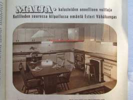 Kotiliesi 1951 nr 5  maaliskuu -mm. Ylikersantti Siivonen Komppanian &quot;äiti&quot; kotonaan, Hulda kontturi Kesän kansallispuku, Omenapaistos ja vaniljakastike,
