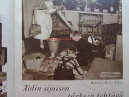 Kotiliesi 1951 nr 23 -mm. Mirjam Hietalahti ei enää joulun rasittamaa perheenemäntää, Nenäliinat ja monogrammit työohjeineen laatinut Aino Hausmann,