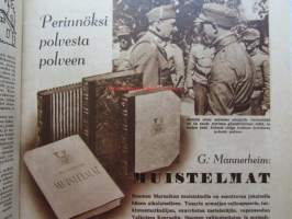 Kotiliesi 1951 nr 23 -mm. Mirjam Hietalahti ei enää joulun rasittamaa perheenemäntää, Nenäliinat ja monogrammit työohjeineen laatinut Aino Hausmann,