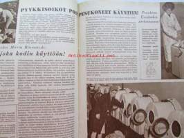 Kotiliesi 1951 nr 9  toukokuu -mm. Talousopettaja Aili Lindström Niukan kevään kasvikset, Tunnettu nainen kotioloissaan Hellin Mustala, Arkkitehti Märta