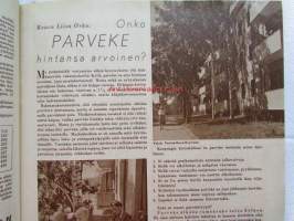 Kotiliesi 1951 nr 9  toukokuu -mm. Talousopettaja Aili Lindström Niukan kevään kasvikset, Tunnettu nainen kotioloissaan Hellin Mustala, Arkkitehti Märta