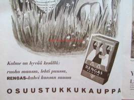 Kotiliesi 1951 nr 11  Kansi: Helsinki kauppatori 1951. mm. Herkkuruokia juuston kannikannikoista, Esiliina, Veronica Sundman Viilin salaperäinen siemen, Lontoon