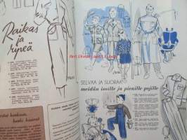 Kotiliesi 1951 nr 19 -mm. LIITE mukana. Verhoile kodille uusi ilme, Luetaanko maaseudulla, Kotilieden syys- ja talvipukuliite, Porkkanasalaatti, Punajuurikupit