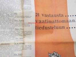 Uusi Suomi 1934 nr 42 (21.9.) Sunnuntailiite, sis. mm. seur. artikkelit; Miltä tuntuu olla kirjailija?, Englantilaisia (kalliita) kirjaväärenteitä, Kulovesi -