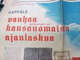 Uusi Suomi 1934 nr 51 (23.12.) Sunnuntailiite, sis. mm. seur. artikkelit;Kappale wanhaa kansanomaista ajanlaskua, Afrikan viimeinen keisarikunta, Ohrasta oluen