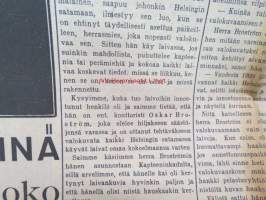 Uusi Suomi 1934 nr 44 (4.11) Sunnuntailiite, sis. mm. seur. artikkelit; Yli 10 000 laivaa ja 2 000 hävitettyä taloa - Harvinainen sivistyshistoriallinen