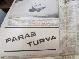 Uusi Suomi 1935 nr 11 (17.3.) Sunnuntailiite, sis. mm. seur. artikkelit; Pohjoismaiset ratsastuskisat Oslossa, Ikiliikkujien taru, Unkarilainen talonpoika pyhänä