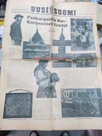 Uusi Suomi 1935 nr 7 (17.2.) Sunnuntailiite, sis. mm. seur. artikkelit; Podkarpatska Rus - Karpaattien Venäjä, Raul Roine - Hiiri, joka myi häntänsä -satu,