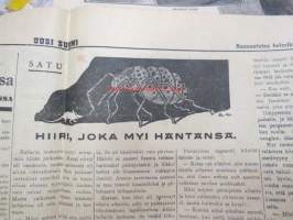 Uusi Suomi 1935 nr 7 (17.2.) Sunnuntailiite, sis. mm. seur. artikkelit; Podkarpatska Rus - Karpaattien Venäjä, Raul Roine - Hiiri, joka myi häntänsä -satu,