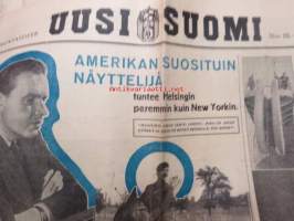Uusi Suomi 1935 nr 10 (10.3.) Sunnuntailiite, sis. mm. seur. artikkelit; Amerikan suosituin näyttelijä tuntee Helsingin paremmin kuin New Yorkin (Alfred Lunt),