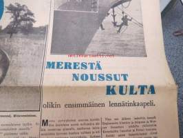 Uusi Suomi 1935 nr 10 (10.3.) Sunnuntailiite, sis. mm. seur. artikkelit; Amerikan suosituin näyttelijä tuntee Helsingin paremmin kuin New Yorkin (Alfred Lunt),