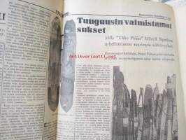 Uusi Suomi 1935 nr 5 (3.2.) Sunnuntailiite, sis. mm. seur. artikkelit; Diplomatiamme ensiaskeleilta, Kujanjuoksu eli kuinka lukiolaisnoviisit saivat täydet